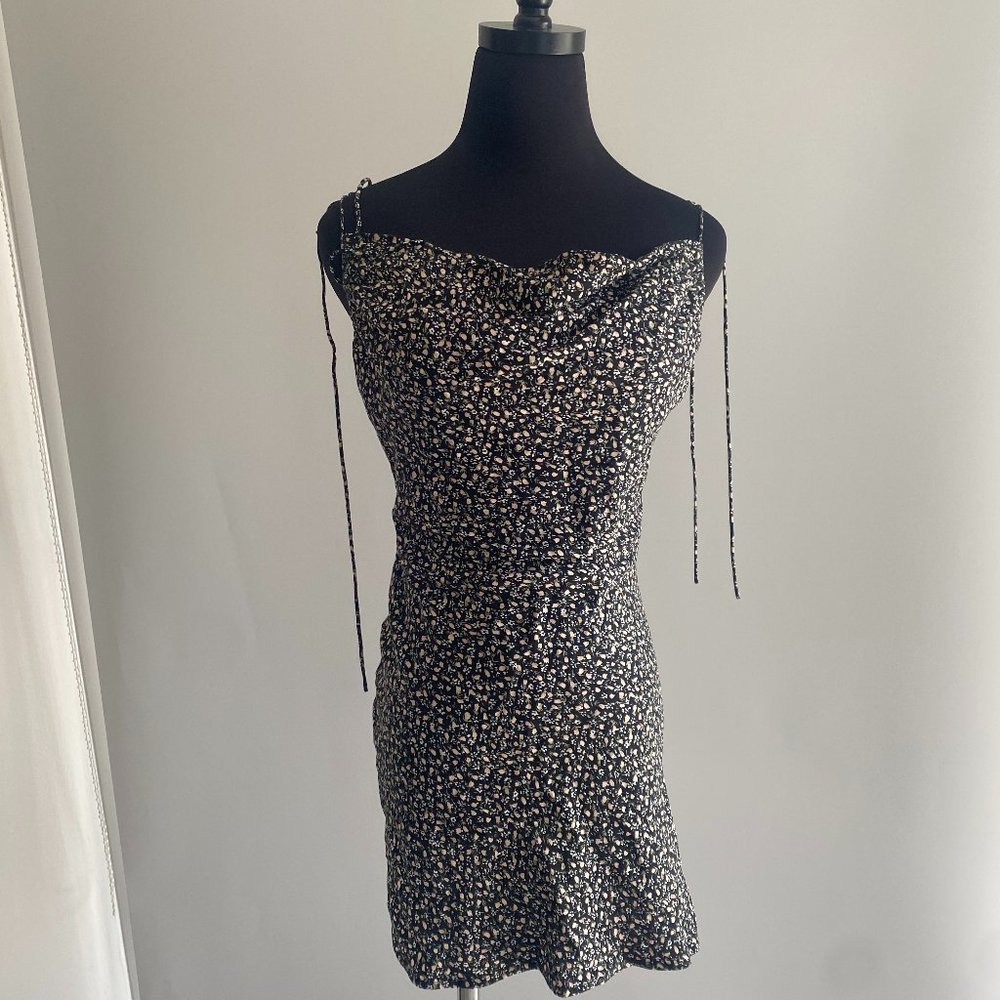 Shusha black patterned mini sundress